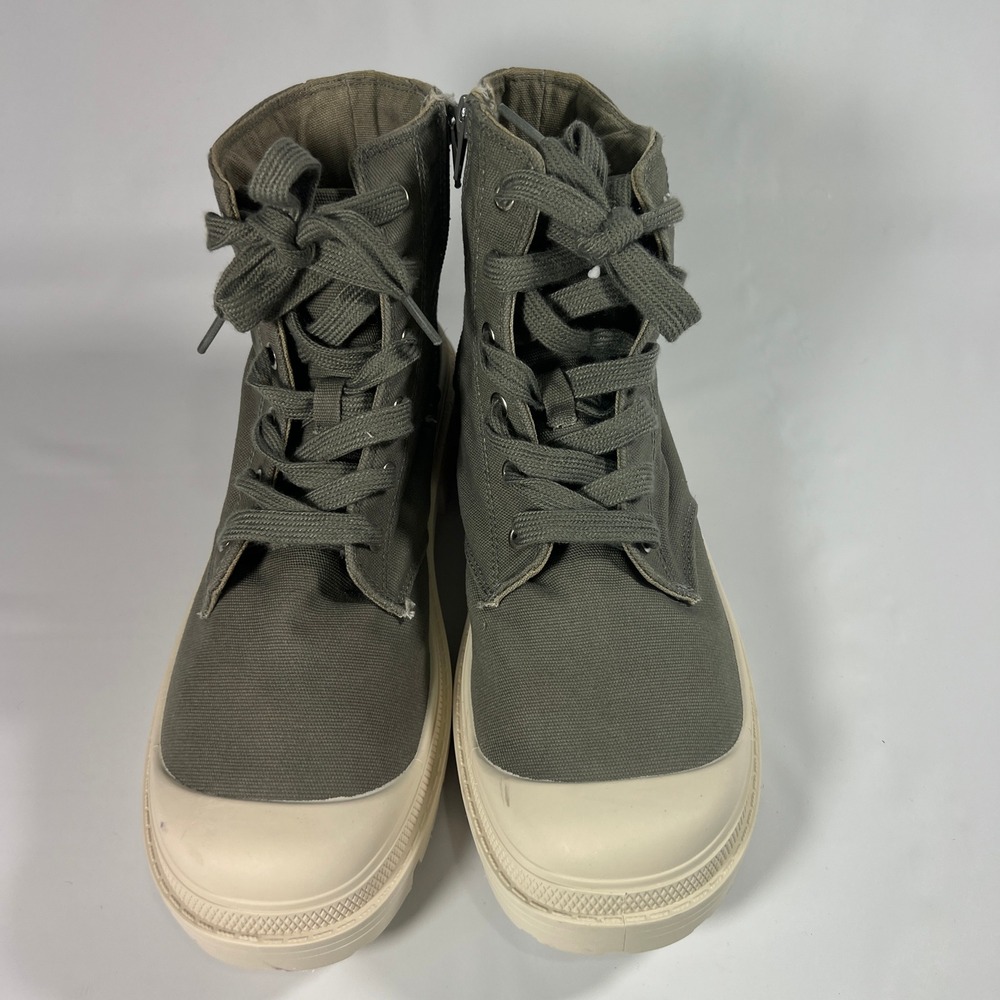 Portland‎ Boot Co JoJo Sage Green Canvas Lug Sole Sneaker Boots Women's 10M - Picture 3 of 10
